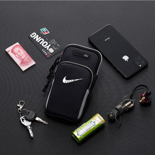 MPPMCK running mobile phone arm bag unisex outdoor fitness arm bag with Apple Huawei waterproof wrist bag sports Huawei series universal black ADM