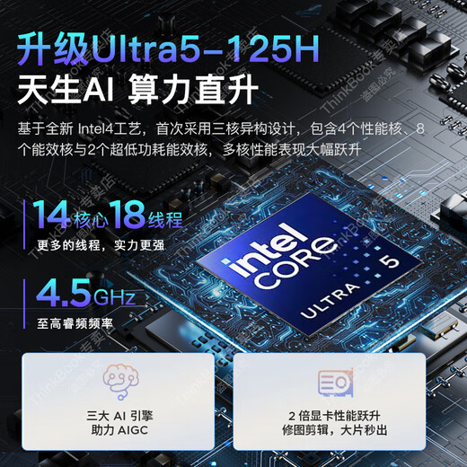 ThinkPad联想ThinkBook16+ 2025补贴20%酷睿5笔记本电脑高性能轻薄商务设计办公游戏学生手提超能本 Ultra5 32G内存 1TB固态 TB16+ IPS全高清屏 游戏级显卡 全新升级 WiFi6