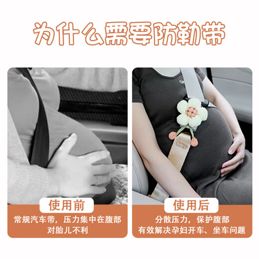 LZJV孕妇安全带防勒套汽车专用怀孕防勒肚副驾驶安全绳儿童延长固定器 【法棍包】黑色-36cm孕妇安全带