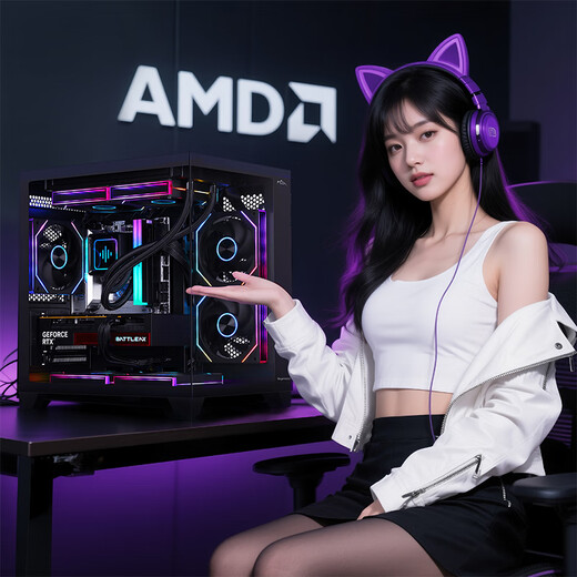 AMD Ryzen R5 7500F host complete machine/RTX5060TI/5070/4060Ti/5060/7650GRE graphics card game desktop assembly computer host DIY assembly machine R5 7500F+RX7650GRE 8G丨Package 2