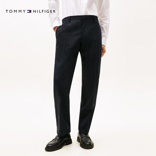 TOMMY HILFIGERLARDINI25 new autumn and winter men's clothing with wool stripes handmade suit trousers suit black 410 46