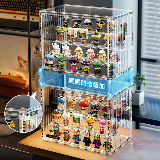 Xu Lin Japan blind box storage display rack dust-proof container figure display cabinet anime doll ornaments storage box transparent extra large/4 layers 1 piece 36*20*27.5cm transparent visible dustproof and moisture-proof
