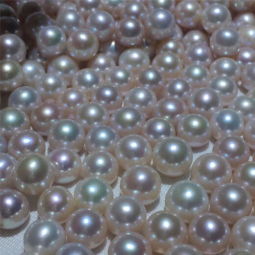 Shantou Lincun natural new nearly round small flaws white loose pearls freshwater pearls 812mm Edison nearly round loose beads handmade white non-porous one 14-15mm