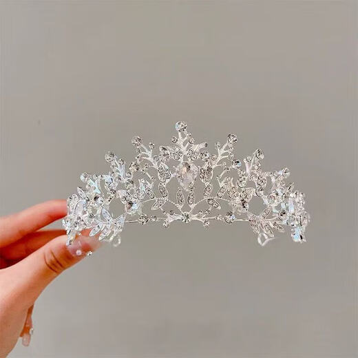 Children's crown girl crystal crown tiara Korean style fairy princess style temperament dress accessories crown hair accessories 04 rhinestone love