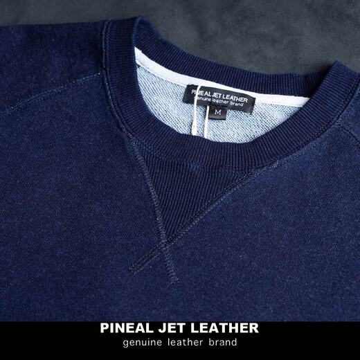 Raglan sleeve henley shirt. New men's spring and autumn retro distressed washed round neck solid color cotton pullover sweatshirt dark blue S 120Jin Jin equal to 0.5 kg or less