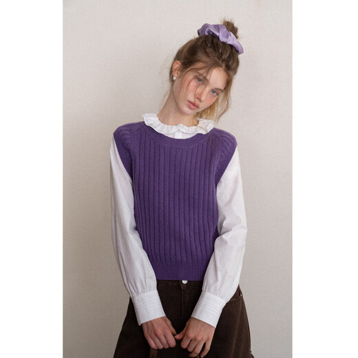 EGGKA French lace collar white shirt, slim and loose, long-sleeved sweet top E25A6570YM White M