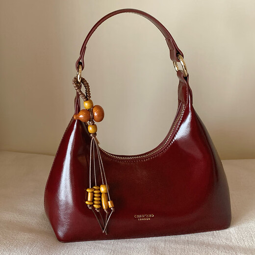 南风Chio2nd赫本晚宴腋下包2025新款红色手提包包女款通勤单肩斜挎包 樱桃红