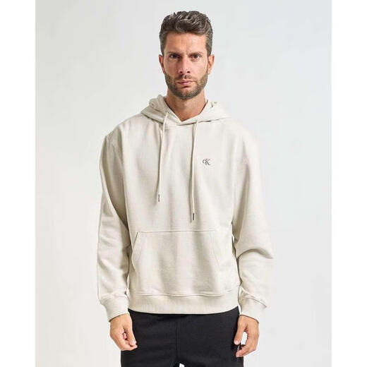 Calvin Klein men's top CK new warm and comfortable solid color cotton daily casual simple breathable fashion men's sweatshirt Beige one size | IT L
