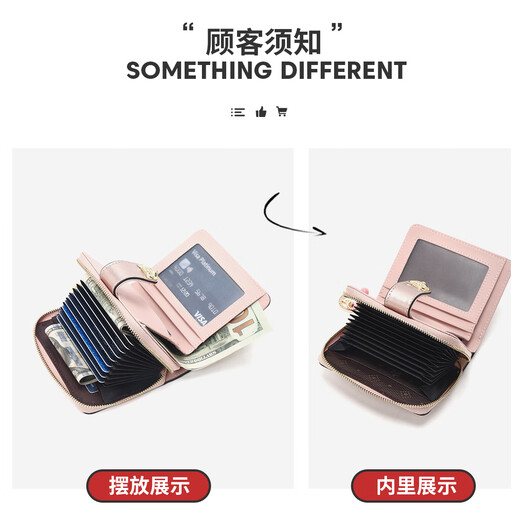 Gold fox leather women's wallet large capacity short card holder money note holder clutch bag coin purse light luxury girlfriend birthday gift