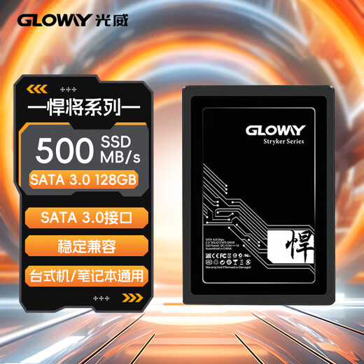 光威（Gloway）128GB SSD固态硬盘 SATA 3.0 500MB/s 笔记本/台式机通用 悍将系列