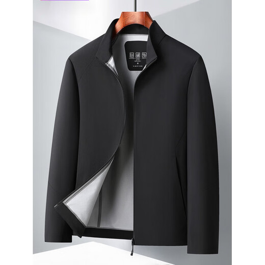 BOSS Spring and Autumn Lightweight Jacket Men's 2024 New Iron-Free Windproof Men's Stand Collar Business Casual Jacket Navy M