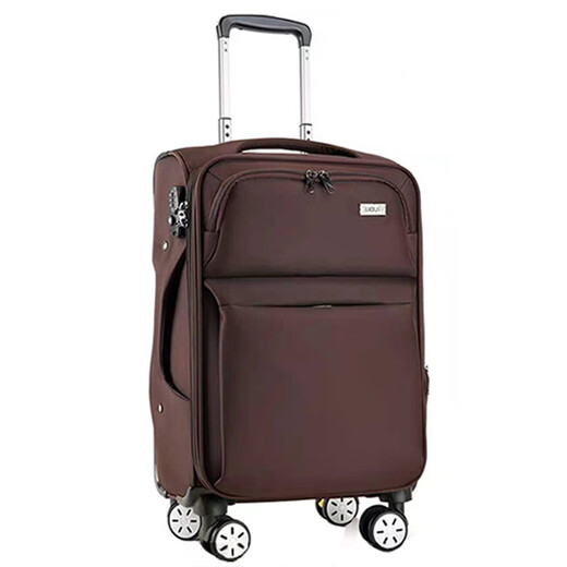 Multifunctional Oxford cloth suitcase trolley case with universal wheels, high-end suitcase for male and female students, exquisite password box, brown upgraded version 30 inches