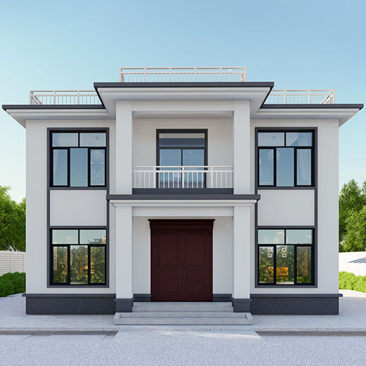 Jiashu two-story villa rural self-built house design drawings European modern style one, two and three floors Internet celebrity small bungalow customization
