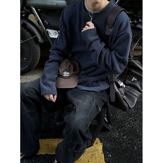 Midele wool cardigan men's zipper jacket autumn 2025 Henry collar European pit texture fabric half-zip sweatshirt men's spring dark gray M 90-120Jin Jin equals 0.5 kg