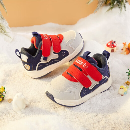 Carter Rabbit Children's Shoes Infant Toddler Shoes 2025 Kindergarten Indoor Shoes Winter New Soft Sole Functional Shoes Baby Plush Cotton Shoes Gray Blue Red 21 Inner Length 13.0cm Foot Length 12.0-12.5