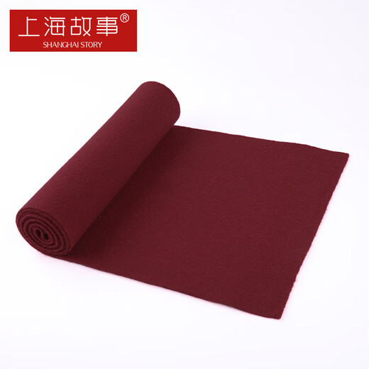 Shanghai Story Men's Solid Color 100% Wool Knitted Scarf Gift Box Autumn and Winter Warm Scarf as a Birthday Gift Burgundy