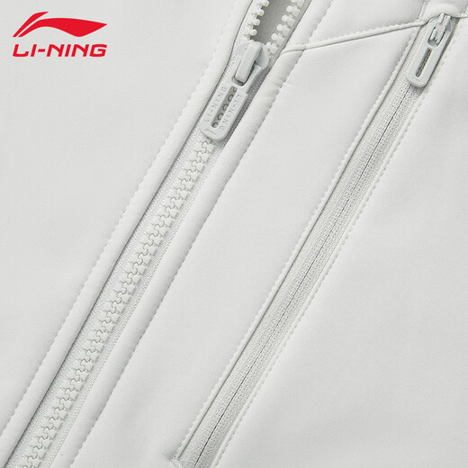 Li Ning (LI-NING) Men's Velvet Jacket Autumn and Winter New Warm Thin Velvet Stand Collar Jacket Versatile Casual Jacket Running Sportswear