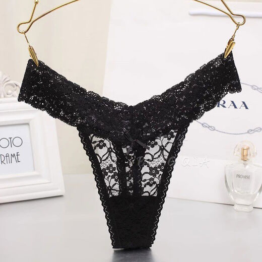 Sexy underwear with open position, sexy lace underwear, flirting, large size thong, passionate women's suit, black M