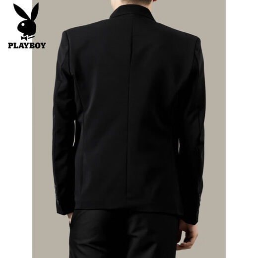 Playboy high-end handsome new Chinese tunic jacket men's spring and autumn 2025 new casual stand-up collar suit jacket black XL 122-133Jin Jin is equal to about 0.5 kg
