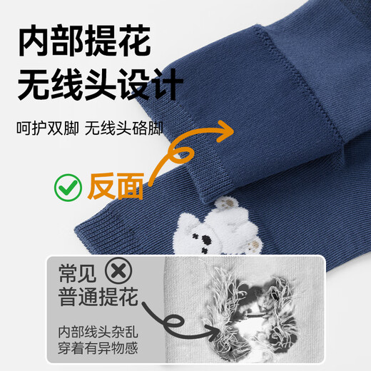 Made in Tokyo, 5 pairs of pure cotton children's socks, headless girls' student socks, medium and large children's socks, mid-tube socks, cotton socks 22~24cm