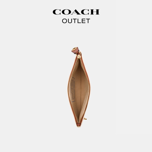 COACH Outlet Women's Bag Coach China Cool Joint Series Auspicious Cloud Pattern Zipper Clutch Brass Hardware/Mixed Natural Color