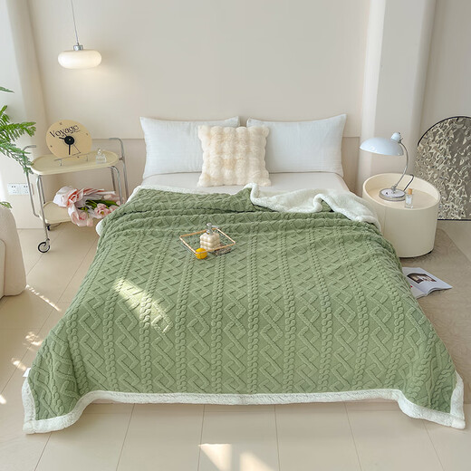 MOJY Winter Sofa Blanket Thickened and Velvet Premium Cover Quilt Blanket A. Lamb Velvet Blanket Thickened Winter Sofa Cover Dark Gray A Side Taffeta + B Side Lamb Velvet 150x200cm Double Layer Thickening Estimated 1.300k