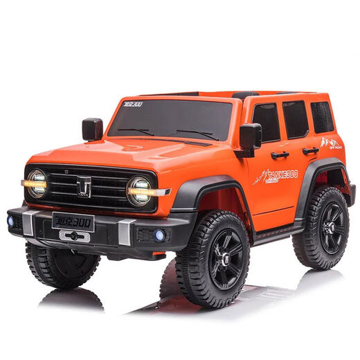 Genuine Tank 300 children's electric car four-wheel off-road vehicle that can sit on a child's remote control car baby toy car orange + four-wheel drive 12v7 + leather seat + Bluetooth remote control electric drive