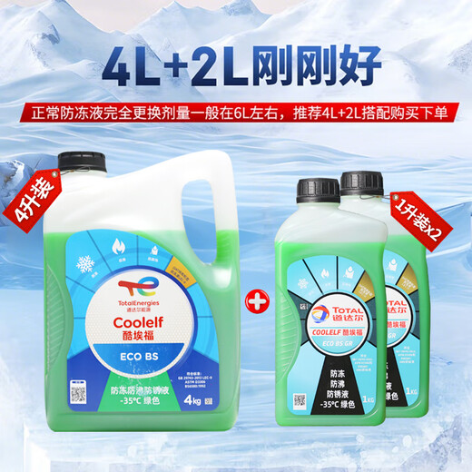 Total antifreeze/coolant/anti-boiling fluid car engine water tank universal -35 degrees 4kg green