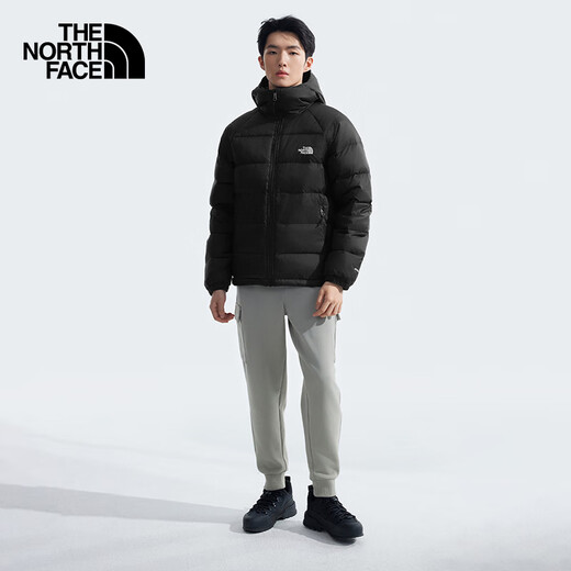 The North Face Men's Down Jacket Outdoor High Puff Goose Down Anti-Splash Warm Jacket 7W7G Cosmic Black/JK3 XL