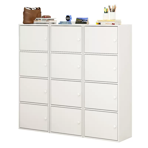 Yusenyi wooden shoe box storage box 20 drawer-type large-capacity shoe rack storage box shoe box simple storage shoe cabinet 3 doors 5 layers warm white holds about 10 pairs 0x0x0cm