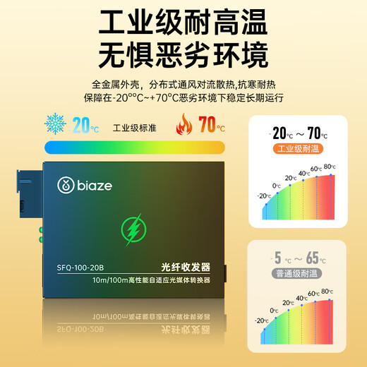 Transceptor de fibra óptica Biyaz One-Multiple Un solo modificado Convertidor Optoelectrónico Convertidor Optical Terminal Terminal Monitoreo de la interfaz SC Transceptor óptico adaptativo 20km