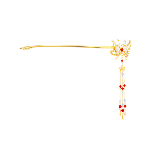 Cultural and creative butterfly hairpin, new Chinese style tassel hairpin, ancient style hairpin, cultural and creative girl birthday gift, Thanksgiving, selected deep sea fritillary