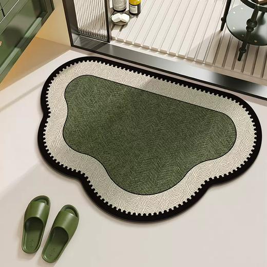 Yusen recalls the ancient French bathroom floor mat, bathroom door non-slip mat, absorbent mat, diatom mud household foot mat, shower room, Luyu Yunduo 45x70cm (environmentally friendly material, safe and odor-free)