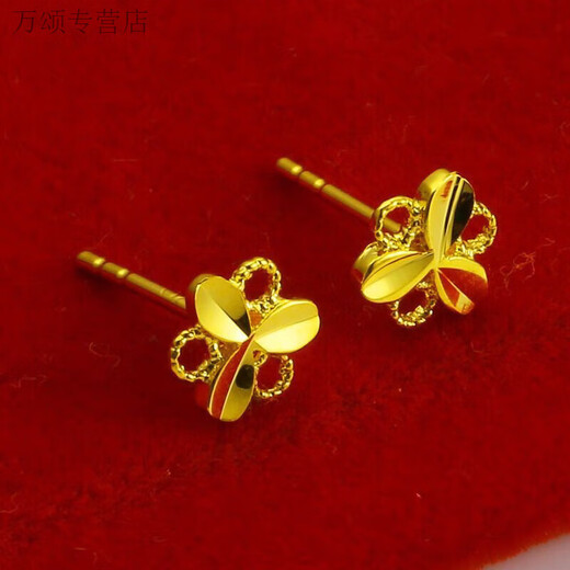 KZD Old Phoenix Old Phoenix Gold Earrings 9999 Pure Gold Earrings Men's and Women's Trendy Earrings Young Fashion Pure Gold Jewelry