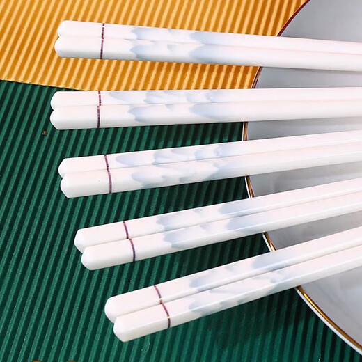 Palillos de cerámica de alta gama, antideslizantes y resistentes a altas temperaturas, disponibles en armarios esterilizadores, pistolas dobles, palillos de cerámica Qianli Jiangshan, 5 pares