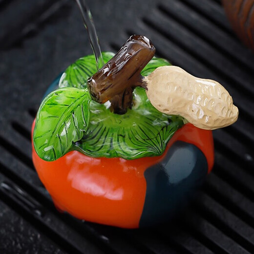 Good persimmon peanut color-changing tea pet can raise high-end tea table ornaments 2025 new tea play tea table decoration Kung Fu tea set Good persimmon peanut-turning red