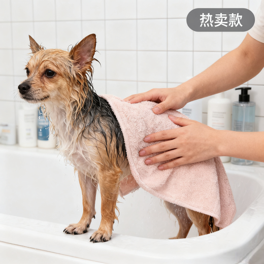 Pet absorbent towel, thickened, quick-drying, non-stick hair supplies, special bath towels for dogs and cats, special products for pets, traceless sticky hooks