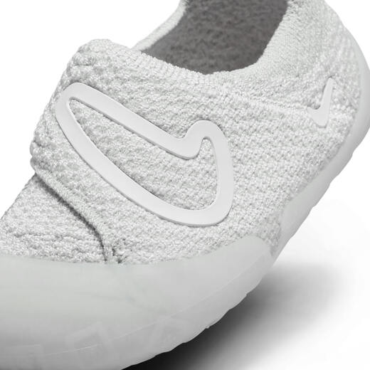 Nike infant and child easy to put on and take off sneakers with Velcro for winter for boys and girls fly knitted NIKE SWOOSH 1 FB3244 002 light silver/sail white/phantom gray/canye gray 21