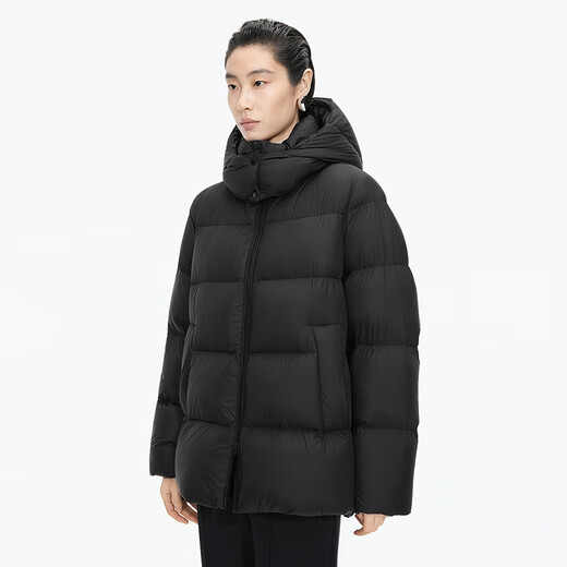 Jiangnan Buyi (JNBY) Bai Yueguang 25 new winter down jacket of the same style in the mall A-type loose side zipper 5X0C10110 001/original black (batch 1) S
