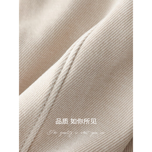 COCOBELLA pre-sale casual loose corduroy shirt women's autumn and winter warm commuting lapel jacket SR3078 apricot M