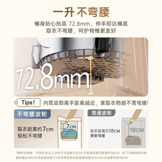 Panasonic White Moonlight No Bending 4.0 Light Edition Fully Automatic Household Pulsator Washing Machine 10KG Antibacterial and Mite Removal Smart Bucket Self-Cleaning XQB100-8UF1