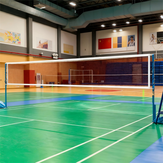 Rindu羽毛球网四包边便携式室内外标准小网孔羽毛球网6.1*0.76m钢丝绳 白色 6*0.76m