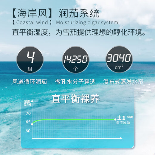 Vinocave cigar cabinet constant temperature and humidity humidification cabinet household smart frequency conversion precise temperature control humidity cedar wood shelf liner commercial office cigar display cabinet hot seller V2 frequency conversion + precise temperature and humidity control 113L