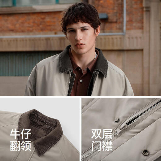 Semir cotton coat men's fake two-piece pilot stitched denim cotton coat 2025 oversize winter 109725112106