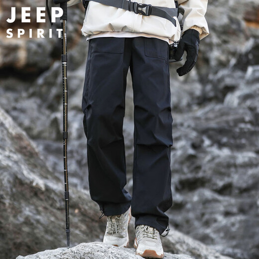 JEEP SPIRIT Jeep American overalls men's autumn and winter loose outdoor assault paratrooper sweatpants black XL