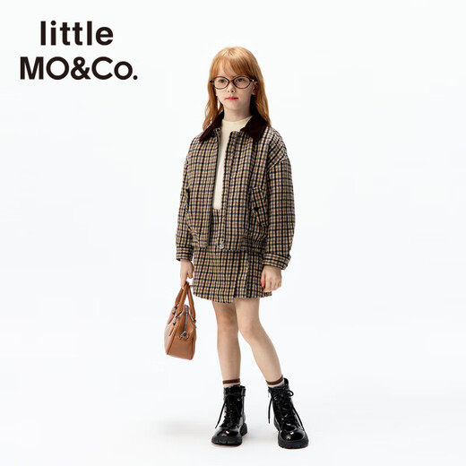 little MO&Co.小豆腐同款 little moco童装25冬装新款女童亲子装格纹短裙半身裙 多色格纹 140 140/58