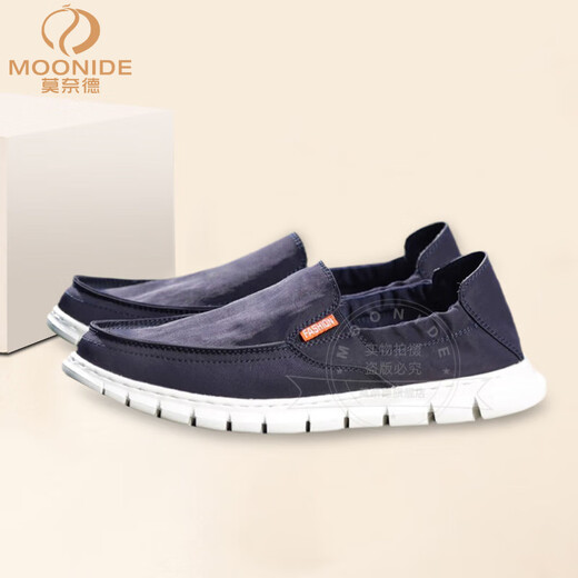 MOONIDE Marca Zapatos de Lona para Hombre, Moda, Transpirables, Zapatos Casuales para Hombre, Zapatos de Suela Blanda para Hombre, Zapatos sin Cordones de Moda para Hombre, Gris Claro 41