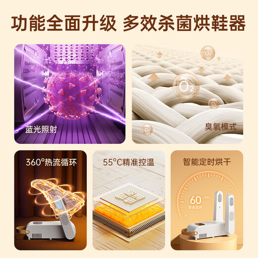Chuanglidi shoe drying artifact, dry and wet dual-use deodorizing shoe drying machine, shoe drying, disinfection and deodorizing all-in-one machine, retractable and portable, white quick-heat drying-intelligent constant temperature