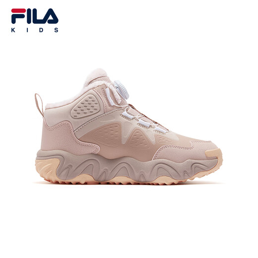FILA Children's Shoes Cotton Boots 2025 Winter New Men's and Women's Sports Warm Cotton Shoes for Middle and Large Children Fog Rose Pink/Black Rose Pink-MS 36 Inner Length 23.0cm