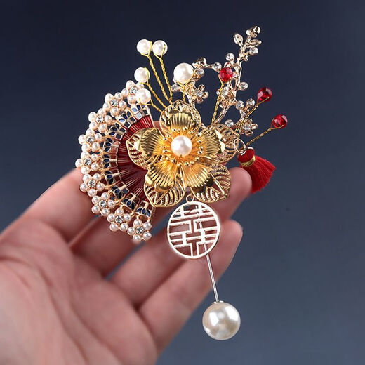 National style corsage wedding groom bride groomsmen bridesmaid wedding Chinese corsage handmade gift box magnetic brooch national style red style groom and bride 1 pair